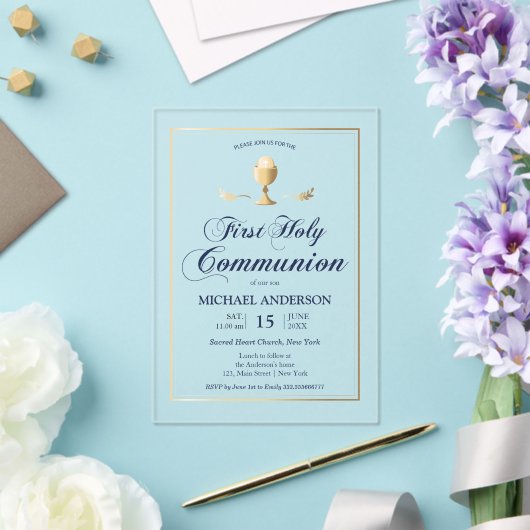 Gold First Community Elegant Invitation Acryl Uitnodigingen (Insitu (Huwelijk))