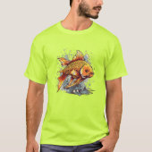 Gold Fish Art Design Vector en Illustrator T-shirt (Voorkant)