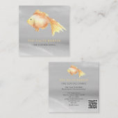 ** Gold Fish Beach Silver Sand Zee Dining Vierkante Visitekaartje (Voorkant / Achterkant)