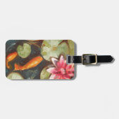 Gold Fish Koi Pond Water Lilie Bagagelabel (Voorkant horizontaal)