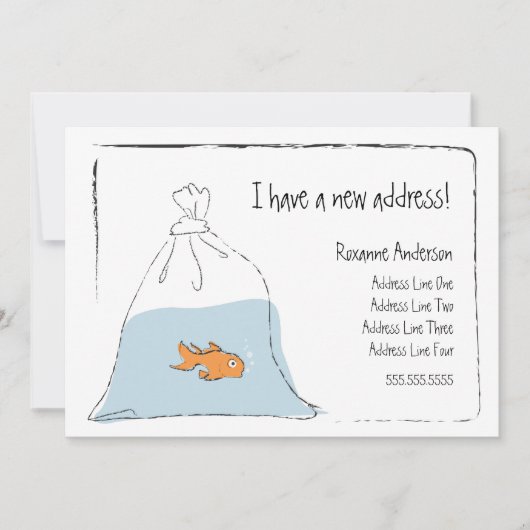 Gold Fish New Home Moving Announcement Aankondiging (Voorkant)
