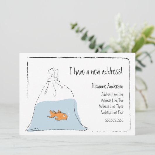 Gold Fish New Home Moving Announcement Aankondiging (Staand voorkant)