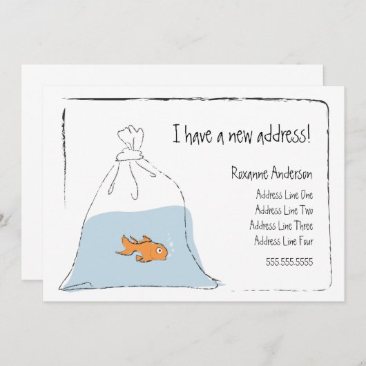 Gold Fish New Home Moving Announcement Aankondiging (Voorkant / Achterkant)
