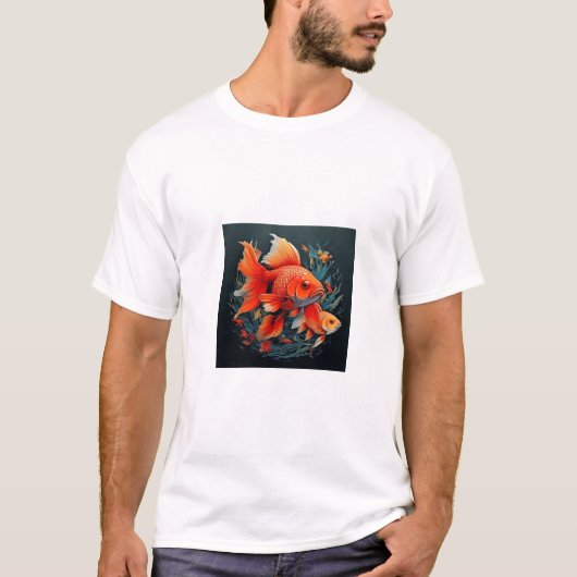Gold Fish-ontwerp T-shirt (Voorkant)