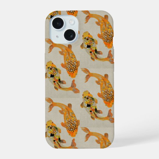 Gold Fish Pond iPhone 15 Case (Achterkant)