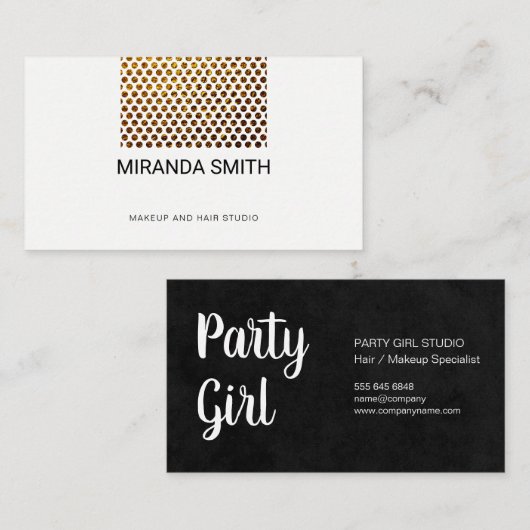 Gold Flake Pattern Salon Visitekaartje (Voorkant / Achterkant)