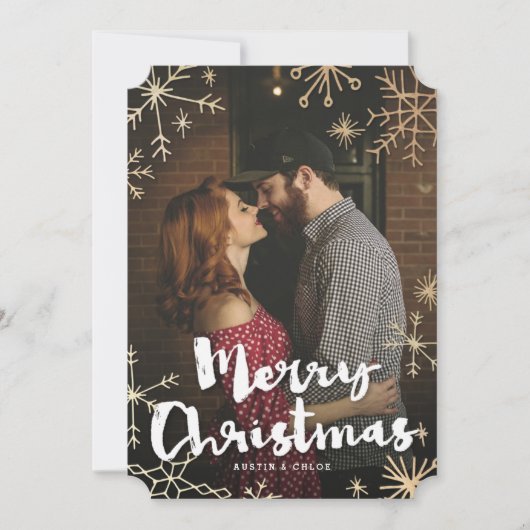 Gold Flakes kerst Feestdagenkaart (Voorkant)