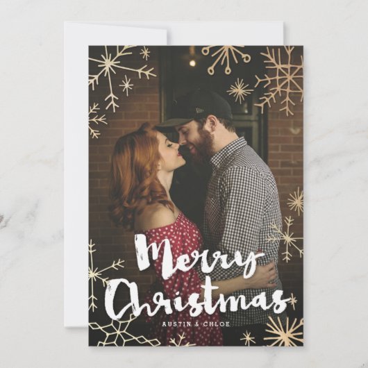 Gold Flakes kerst Feestdagenkaart (Voorkant)