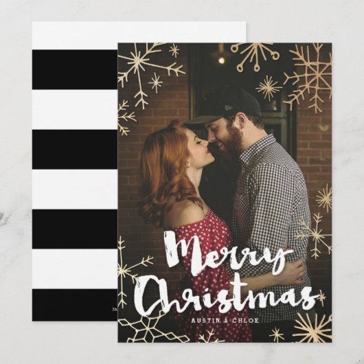 Gold Flakes kerst Feestdagenkaart (Voorkant / Achterkant)