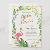 Gold Flamingo Baby shower-uitnodiging Kaart (Voorkant)