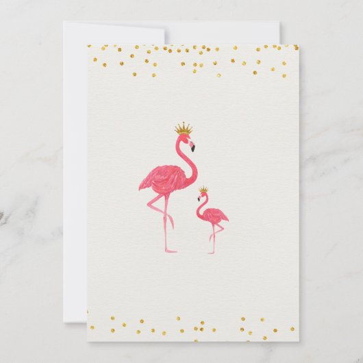 Gold Flamingo Baby shower-uitnodiging Kaart (Achterkant)