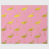 Gold Flamingo Faux Metallic Foil tropical Flamingo Cadeaupapier (Vlak)