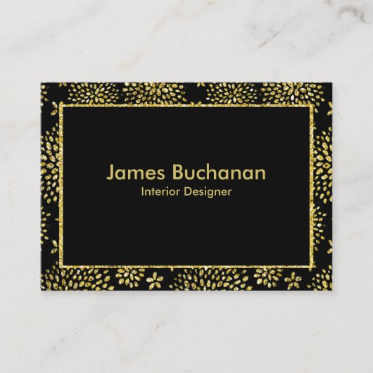 Gold Flare op zwart Visitekaartje (Voorkant)