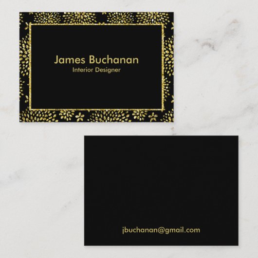 Gold Flare op zwart Visitekaartje (Voorkant / Achterkant)
