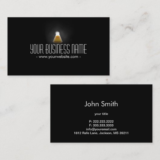 Gold Flask in het Donkere wetenschappelijke Visite Visitekaartje (Voorkant / Achterkant)