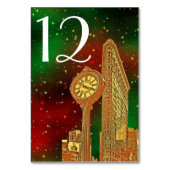 Gold Flatiron Building NYC Skyline #2 Xmas Starry Kaart (Achterkant)
