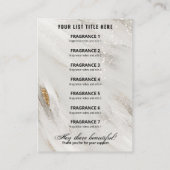 Gold Fleck White Glitter Product Price List Kaart Visitekaartje (Achterkant)