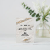 Gold Fleck White Glitter Product Price List Kaart Visitekaartje (Staand voorkant)