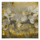  Gold Flecked Floral Grayscale Foto Afdruk (Voorkant)