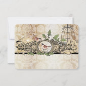 Gold Flecks Birdcage Damask  Love Bird RSVP (Achterkant)