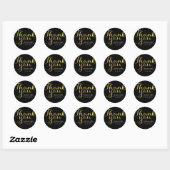 Gold Flecks en zwart Script Dank u Sticker (Vel)