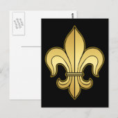 Gold Fleur de lis Briefkaart (Voorkant / Achterkant)