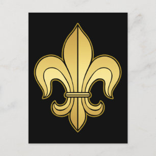 Gold Fleur de lis Briefkaart