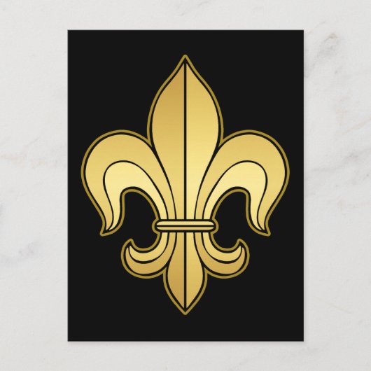 Gold Fleur de lis Briefkaart (Voorkant)