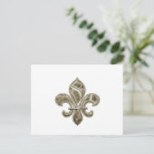 Gold Fleur de Lis Briefkaart (Staand voorkant)