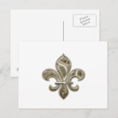 Gold Fleur de Lis Briefkaart (Voorkant / Achterkant)