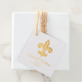Gold Fleur de Lis Bruiloft Dank u Bedankjes Labels (Met doos)