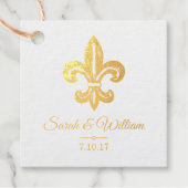 Gold Fleur de Lis Bruiloft Dank u Bedankjes Labels (Voorkant)