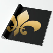 Gold Fleur de Lis Cadeaupapier (Uitgerold)