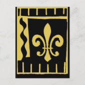 Gold Fleur De Lis, de groeten van het seizoen Feestdagenkaart (Voorkant)