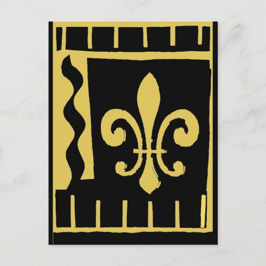 Gold Fleur De Lis, de groeten van het seizoen Feestdagenkaart (Voorkant)