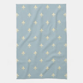 Gold Fleur-de-Lis Dusky Blue Theedoek (Verticaal)