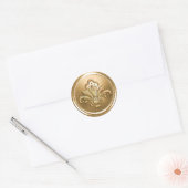 Gold Fleur de Lis Envelope Seal Ronde Sticker (Envelop)