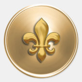 Gold Fleur de Lis Envelope Seal Ronde Sticker (Voorkant)