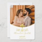 Gold Fleur de Lis-foto bewaart de datum aankondigi Aankondiging (Voorkant)