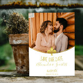 Gold Fleur de Lis-foto bewaart de datum aankondigi Aankondiging