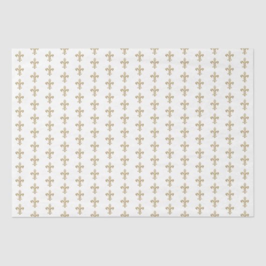 Gold Fleur de Lis French Heraldic Pattern  Tissuepapier (Voorkant)