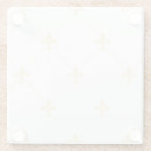  Gold Fleur-de-lis Glazen Onderzetter (Achterkant)