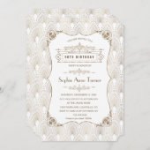 Gold Fleur-de-lis Great Gatsby 20s 50th Birthday Kaart (Voorkant / Achterkant)
