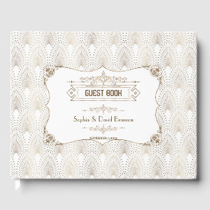 Gold Fleur-de-lis Great Gatsby 20s Style Wedding Gastenboek