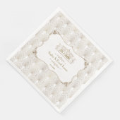 Gold Fleur-de-lis Great Gatsby 20s Style Wedding Servet (Hoek)