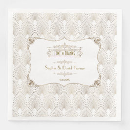 Gold Fleur-de-lis Great Gatsby 20s Style Wedding Servet