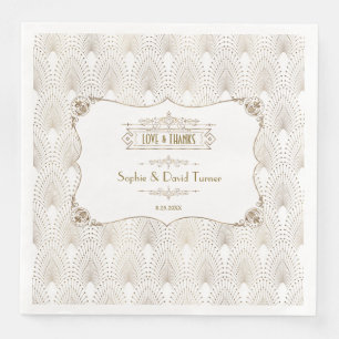 Gold Fleur-de-lis Great Gatsby 20s Style Wedding Servet