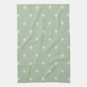 Gold Fleur-de-Lis Green Theedoek (Verticaal)