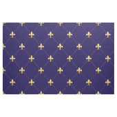 Gold Fleur-de-Lis (grootschalig) Midnight Blue Stof (Fat Quarter)