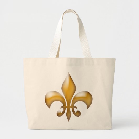 Gold Fleur de Lis Grote Tote Bag (Voorkant)